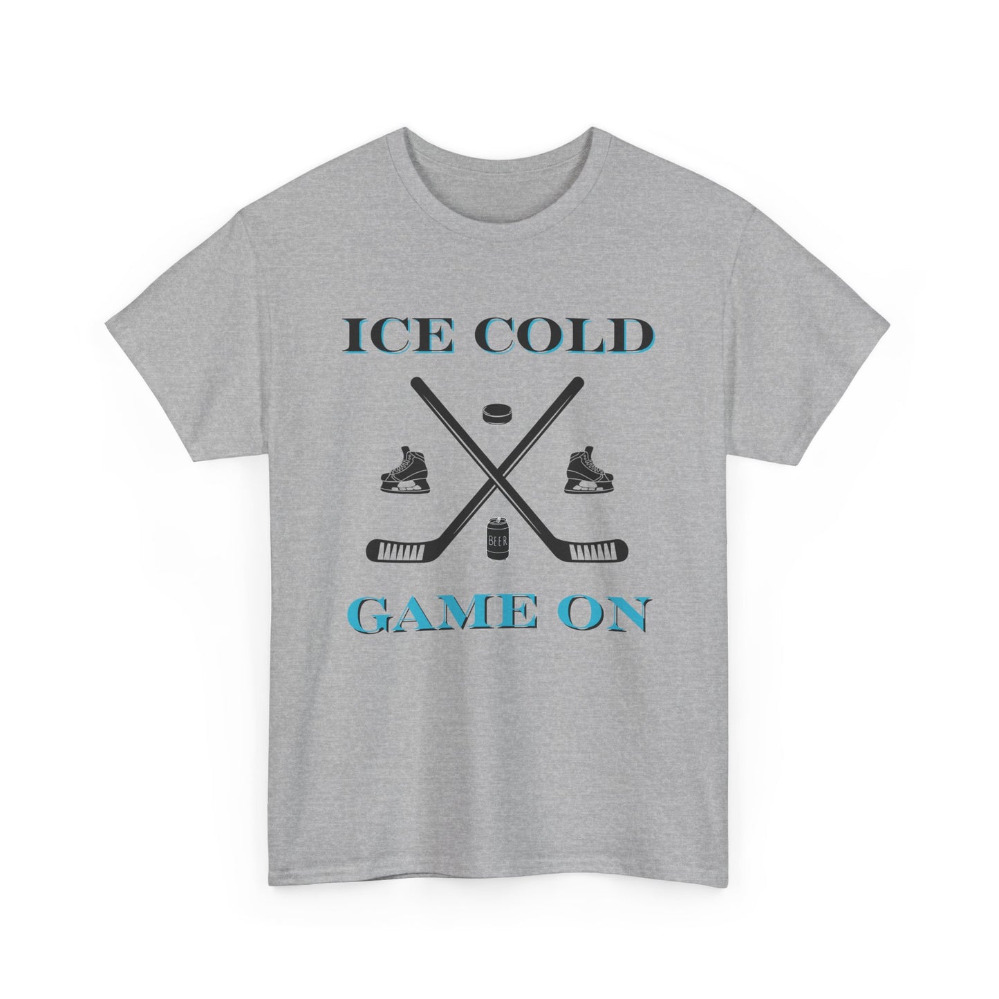 Ice Cold Game On Unisex Heavy Cotton Tee - Perfect for Hockey Fans