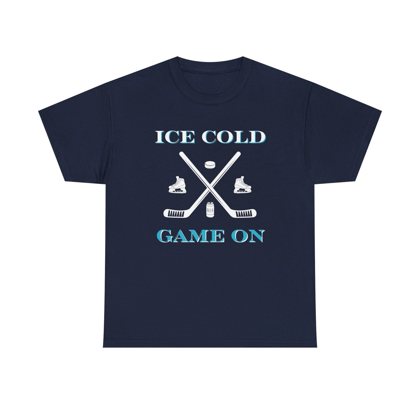 Ice Cold Game On Unisex Heavy Cotton Tee - Perfect for Hockey Fans