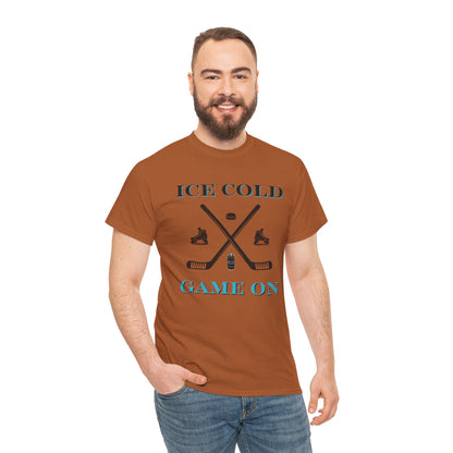 Ice Cold Game On Unisex Heavy Cotton Tee - Perfect for Hockey Fans