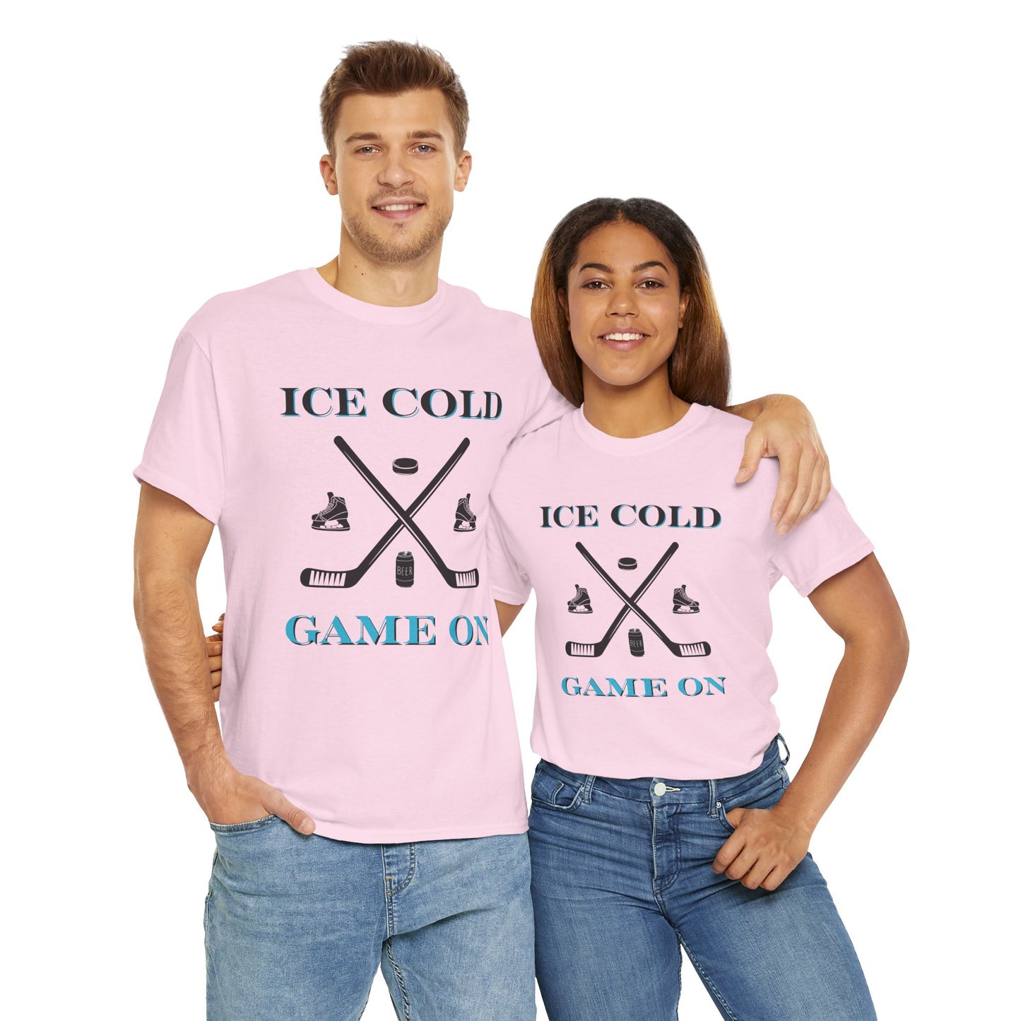 Ice Cold Game On Unisex Heavy Cotton Tee - Perfect for Hockey Fans