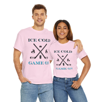 Ice Cold Game On Unisex Heavy Cotton Tee - Perfect for Hockey Fans