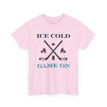 Ice Cold Game On Unisex Heavy Cotton Tee - Perfect for Hockey Fans