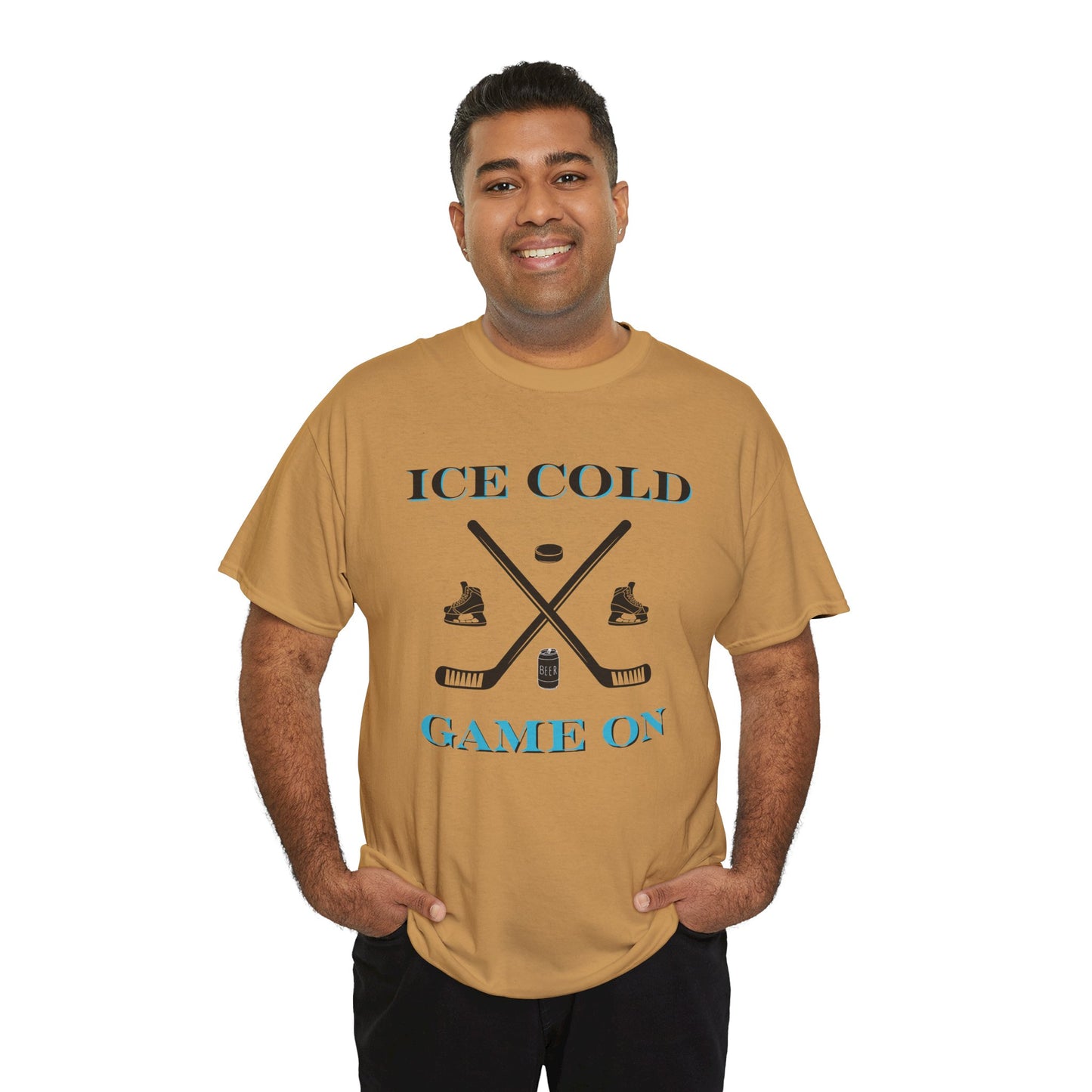 Ice Cold Game On Unisex Heavy Cotton Tee - Perfect for Hockey Fans