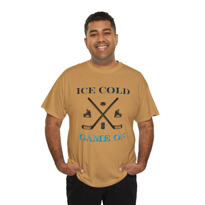 Ice Cold Game On Unisex Heavy Cotton Tee - Perfect for Hockey Fans