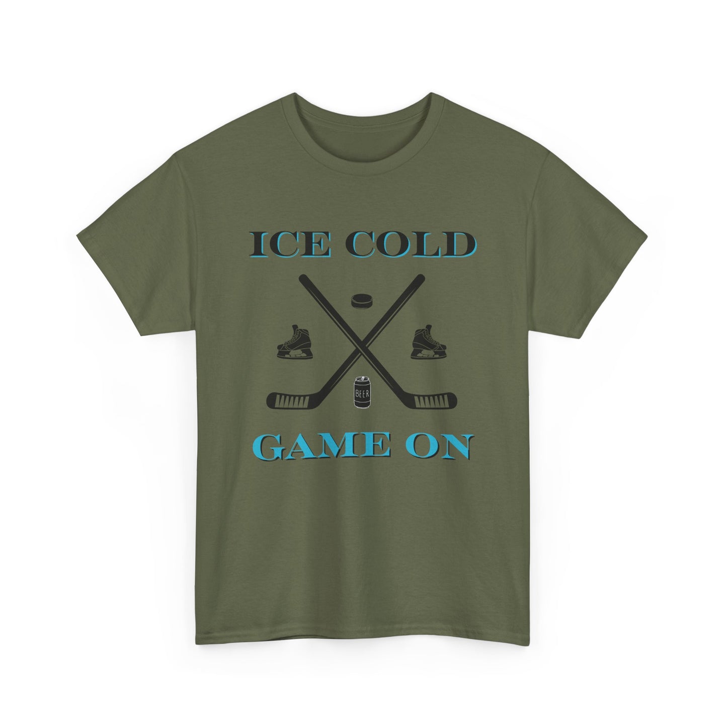Ice Cold Game On Unisex Heavy Cotton Tee - Perfect for Hockey Fans