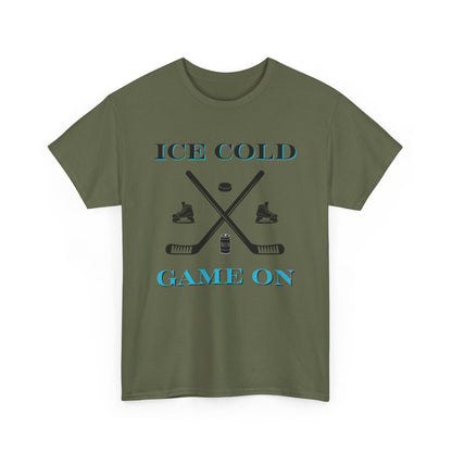 Ice Cold Game On Unisex Heavy Cotton Tee - Perfect for Hockey Fans