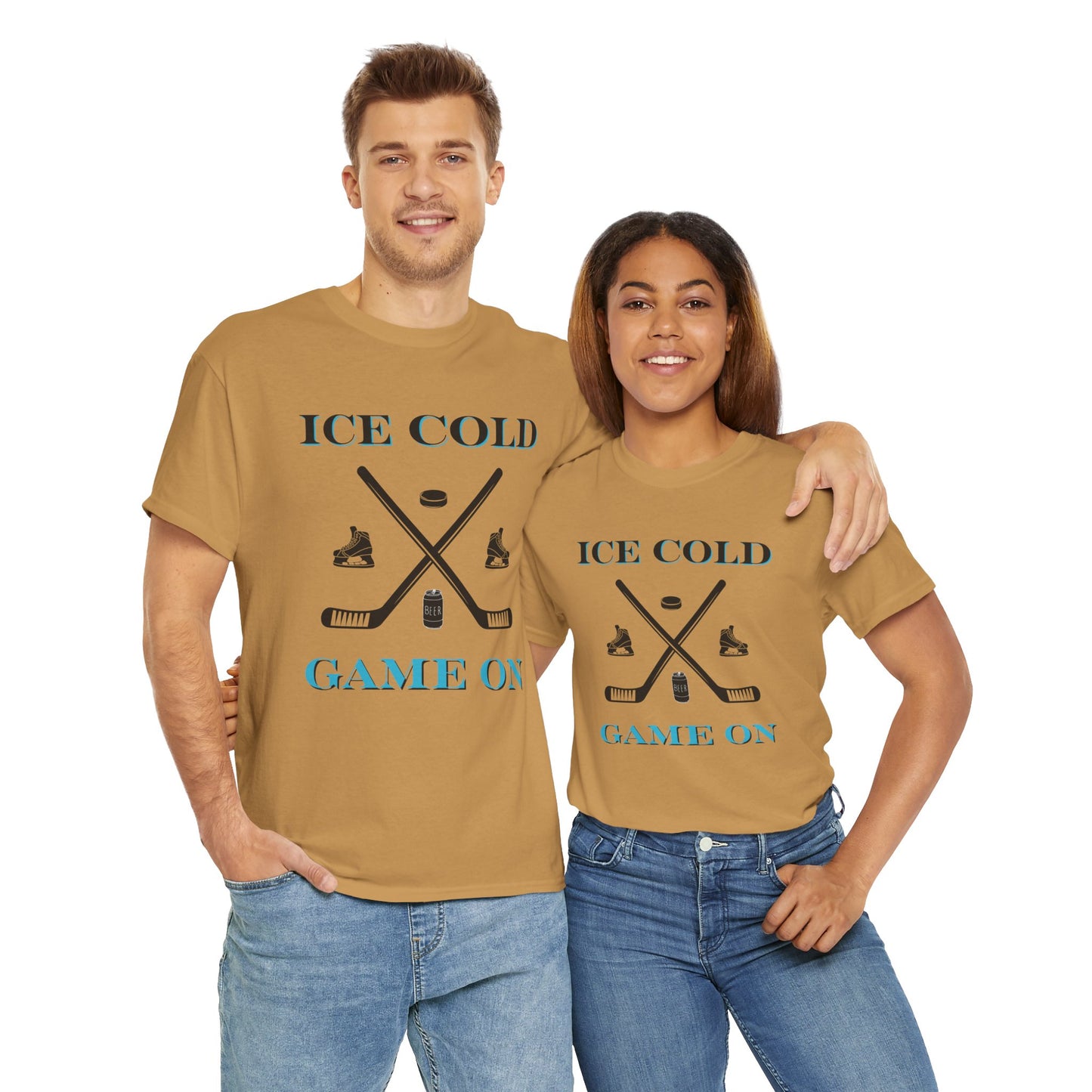 Ice Cold Game On Unisex Heavy Cotton Tee - Perfect for Hockey Fans
