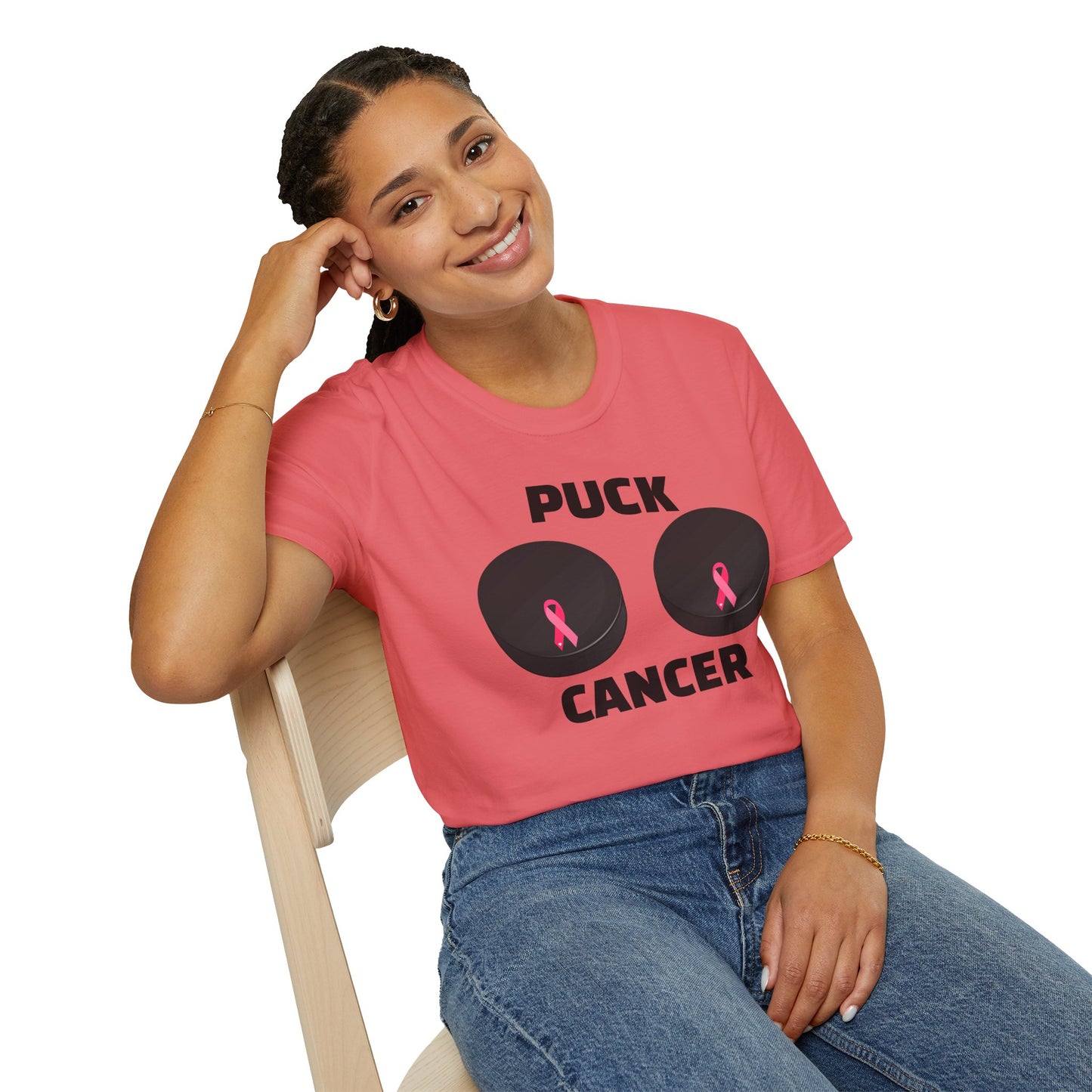 Puck Cancer T-Shirt, Unisex Cancer Awareness Shirt, Support Breast Cancer, Gift for Sports Fans