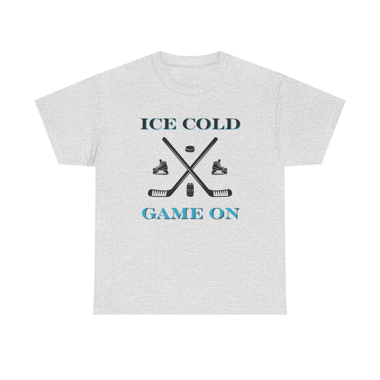 Ice Cold Game On Unisex Heavy Cotton Tee - Perfect for Hockey Fans
