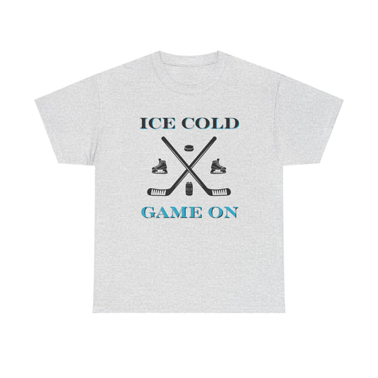 Ice Cold Game On Unisex Heavy Cotton Tee - Perfect for Hockey Fans