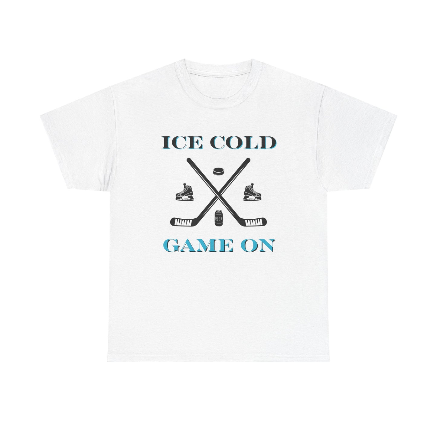 Ice Cold Game On Unisex Heavy Cotton Tee - Perfect for Hockey Fans