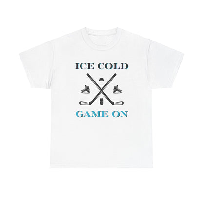 Ice Cold Game On Unisex Heavy Cotton Tee - Perfect for Hockey Fans
