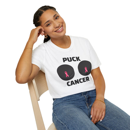 Puck Cancer T-Shirt, Unisex Cancer Awareness Shirt, Support Breast Cancer, Gift for Sports Fans