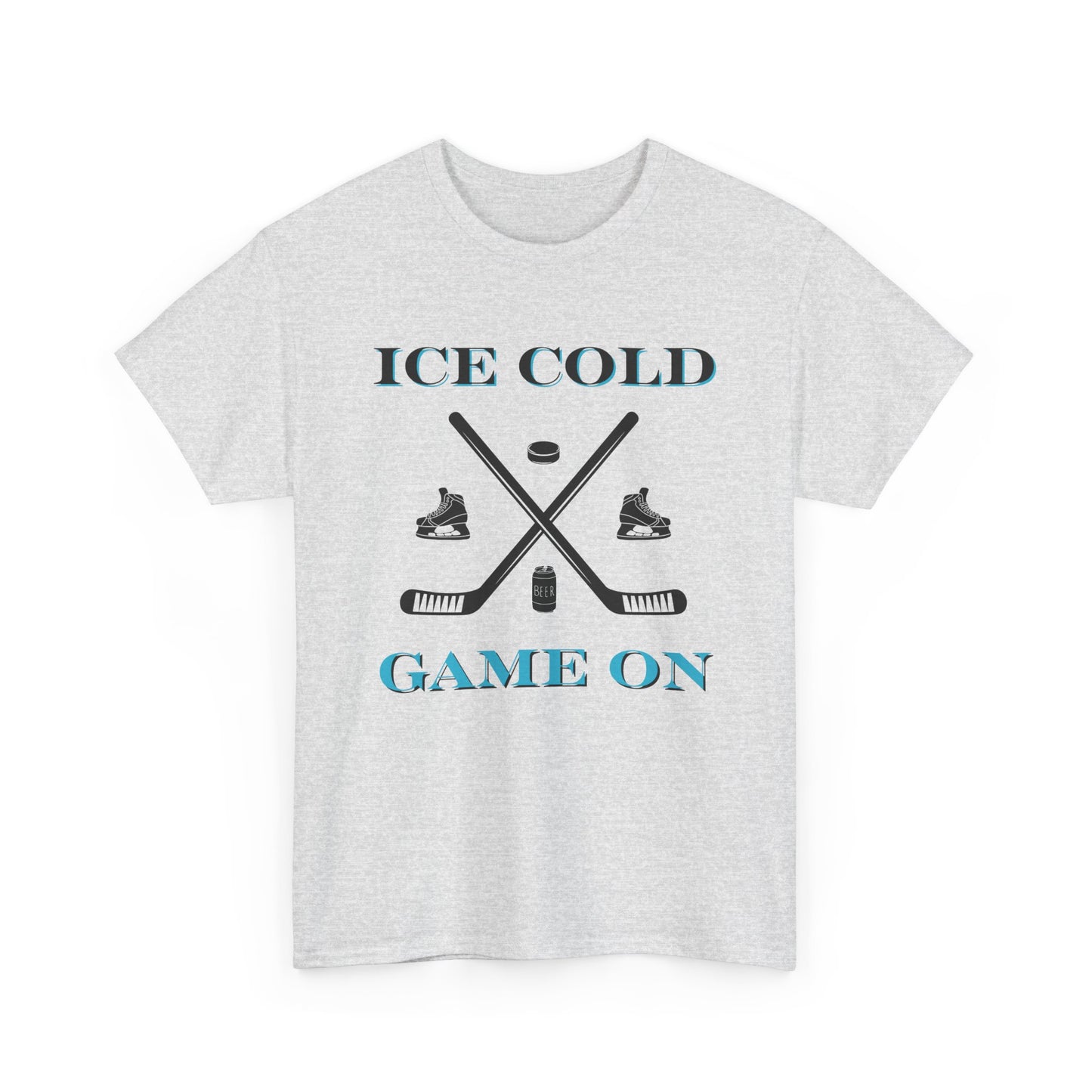 Ice Cold Game On Unisex Heavy Cotton Tee - Perfect for Hockey Fans