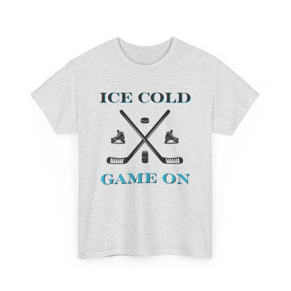 Ice Cold Game On Unisex Heavy Cotton Tee - Perfect for Hockey Fans