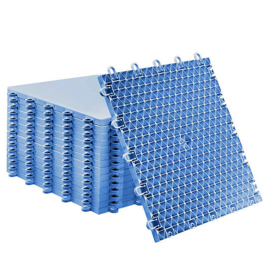 Fabbay Dryland Synthetic Ice Tiles for Hockey Floor Mat 12 x 12 Squares Hockey Training Equipment Board for Shooting Outdoor(Blue15 Pack)