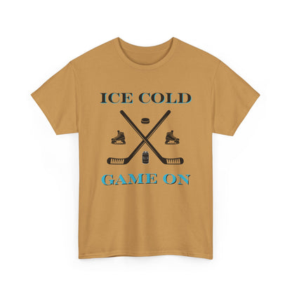 Ice Cold Game On Unisex Heavy Cotton Tee - Perfect for Hockey Fans