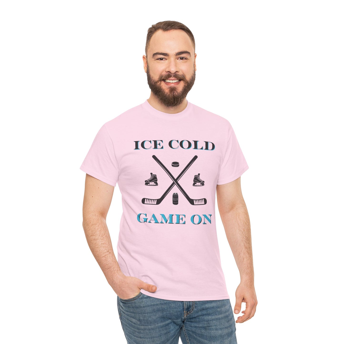 Ice Cold Game On Unisex Heavy Cotton Tee - Perfect for Hockey Fans