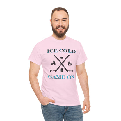 Ice Cold Game On Unisex Heavy Cotton Tee - Perfect for Hockey Fans