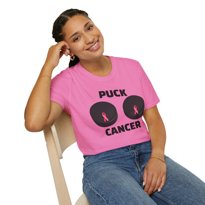 Puck Cancer T-Shirt, Unisex Cancer Awareness Shirt, Support Breast Cancer, Gift for Sports Fans