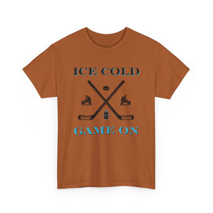 Ice Cold Game On Unisex Heavy Cotton Tee - Perfect for Hockey Fans
