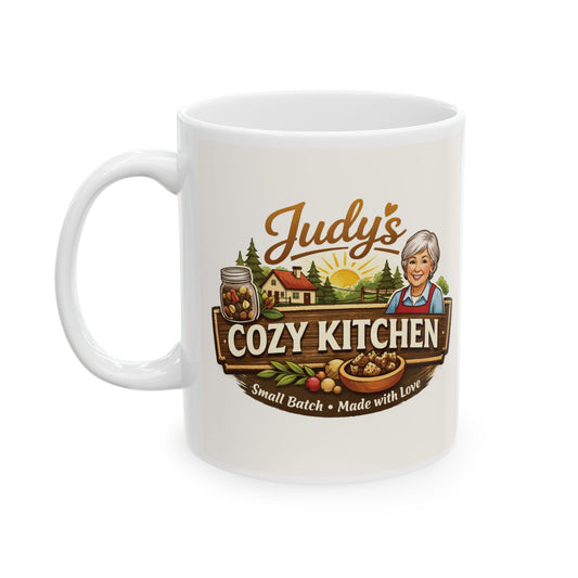 Judy's Cozy Kitchen Ceramic Mug — Country Nostalgic Coffee & Tea Mug (11oz, 15oz)