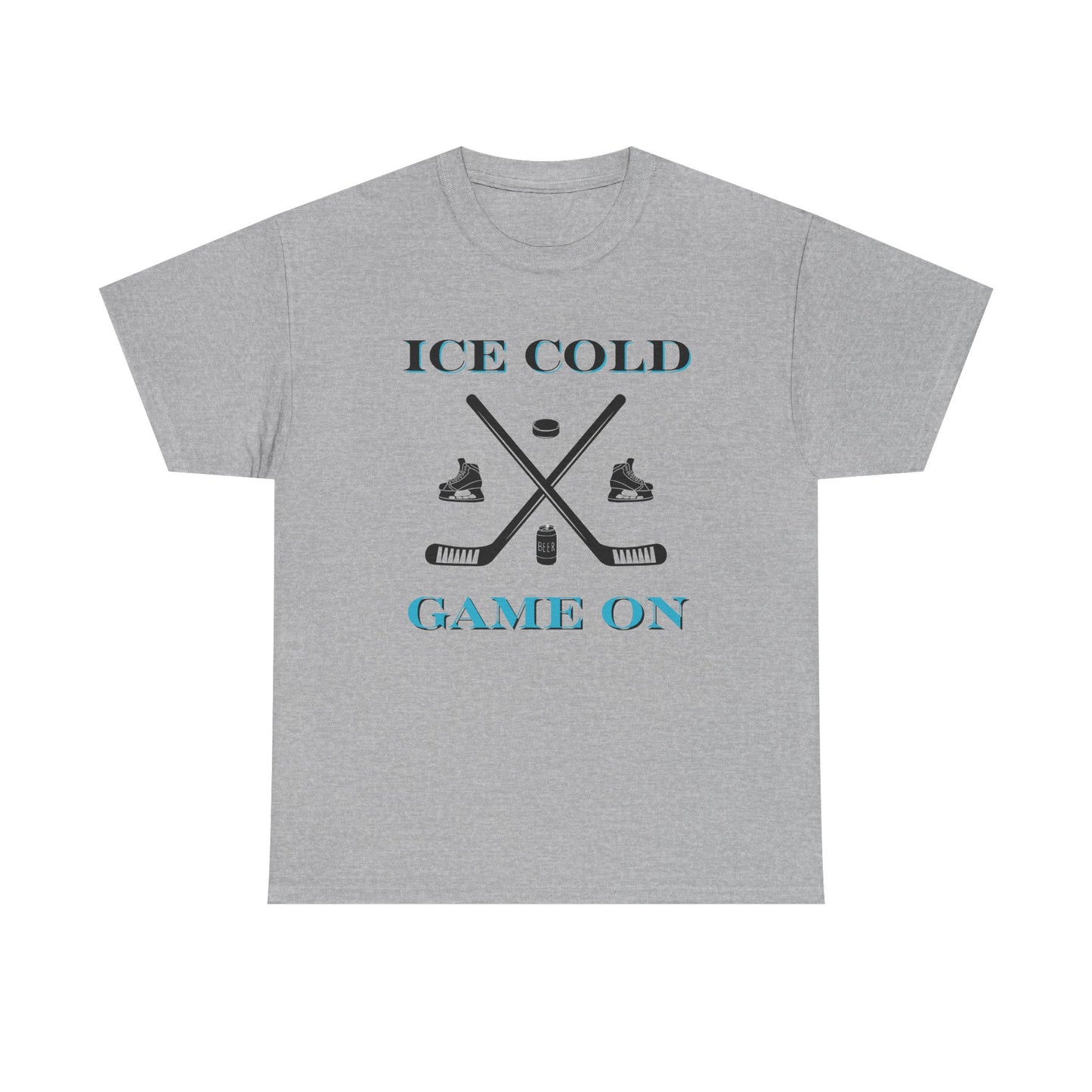 Ice Cold Game On Unisex Heavy Cotton Tee - Perfect for Hockey Fans
