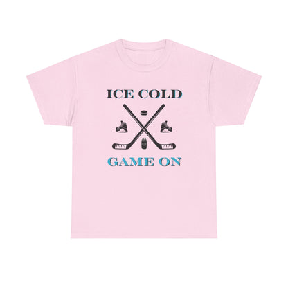 Ice Cold Game On Unisex Heavy Cotton Tee - Perfect for Hockey Fans
