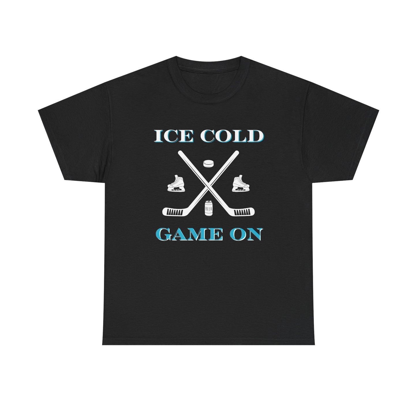 Ice Cold Game On Unisex Heavy Cotton Tee - Perfect for Hockey Fans