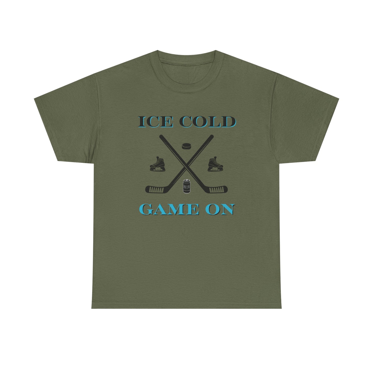 Ice Cold Game On Unisex Heavy Cotton Tee - Perfect for Hockey Fans