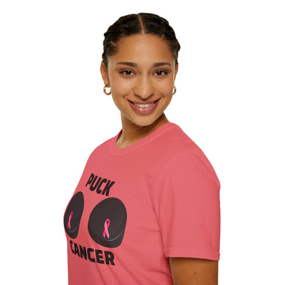 Puck Cancer T-Shirt, Unisex Cancer Awareness Shirt, Support Breast Cancer, Gift for Sports Fans