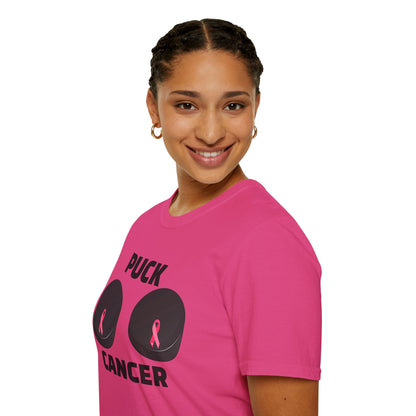 Puck Cancer T-Shirt, Unisex Cancer Awareness Shirt, Support Breast Cancer, Gift for Sports Fans