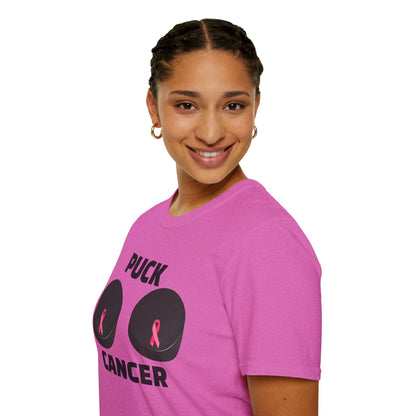 Puck Cancer T-Shirt, Unisex Cancer Awareness Shirt, Support Breast Cancer, Gift for Sports Fans