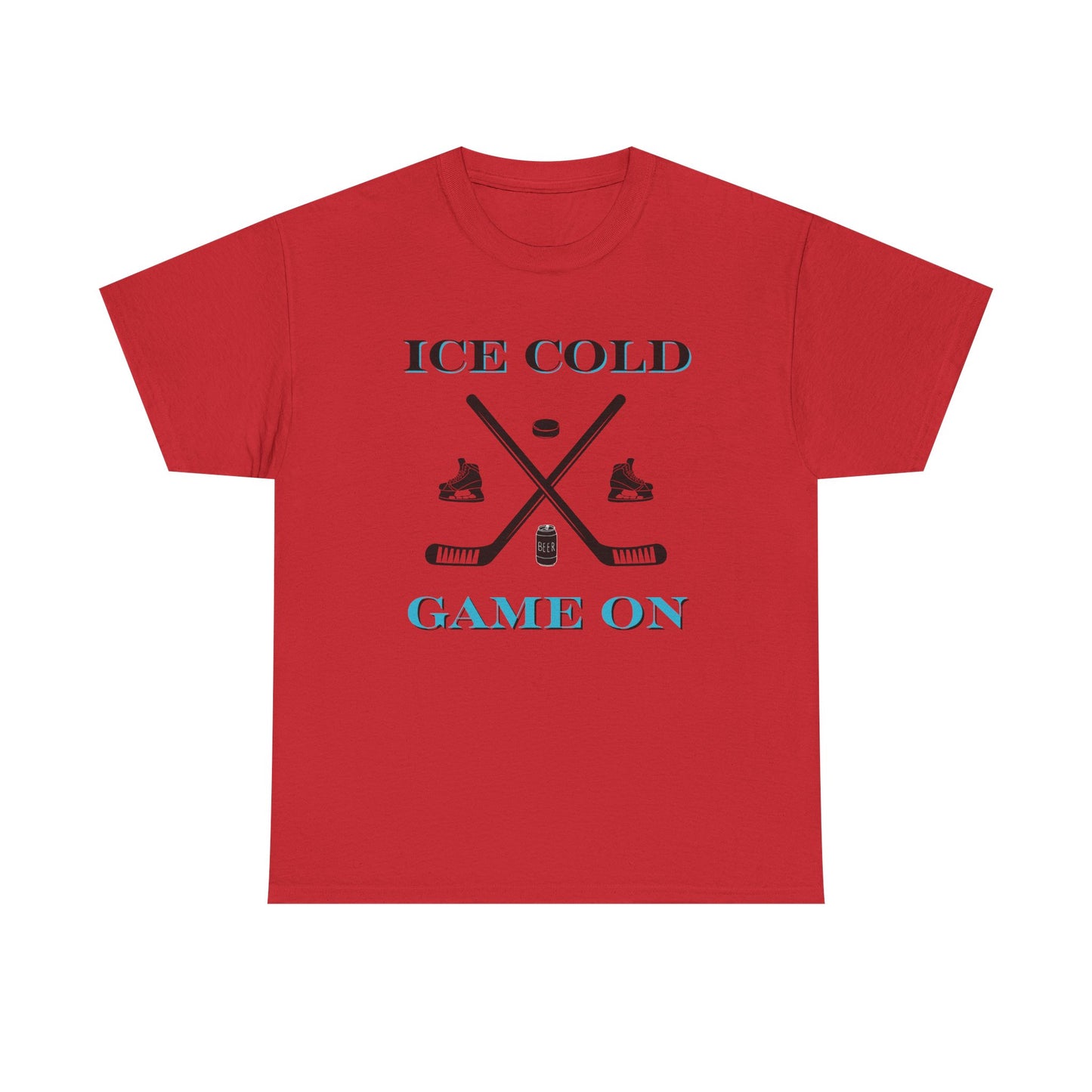 Ice Cold Game On Unisex Heavy Cotton Tee - Perfect for Hockey Fans