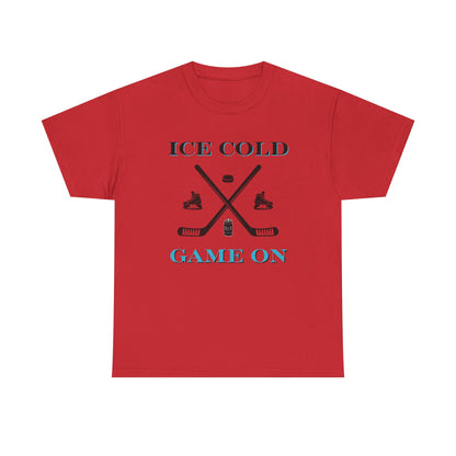 Ice Cold Game On Unisex Heavy Cotton Tee - Perfect for Hockey Fans