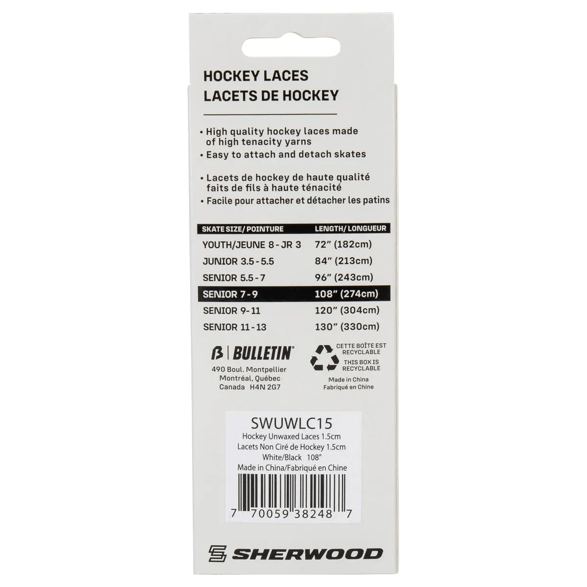 Sherwood Hockey Skate Laces (Waxed & Non - Waxed) – All Sizes - The Sharpening Dude - Skate Accessories